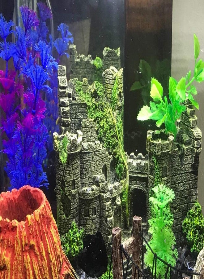 SLOCME Aquarium Medieval Resin Castle Decoration - Realistic Fish Tank Castle Accessory, Shelter for Betta Fish & Reptile - Image 2